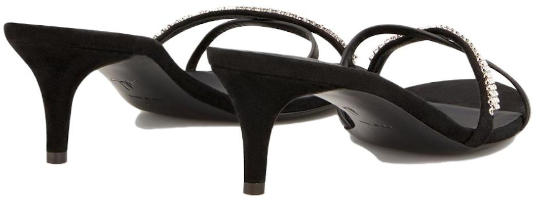 (Women) Giuseppe Zanotti Velvet Open Toe High Heel Slide 'Black' E000026002 Lookbook (Women) Giuseppe Zanotti Velvet Open Toe High Heel Slide 'Black' E000026002