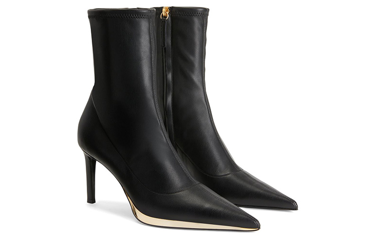 Order (W) 朱塞佩·萨诺第 弹力尖头黑色短靴 I270018001