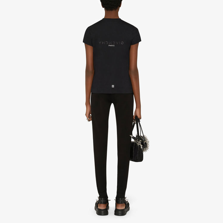 Shop (W) 紀梵希 4G翻轉標誌黑色短袖T恤 BW707Z3Z5W-001