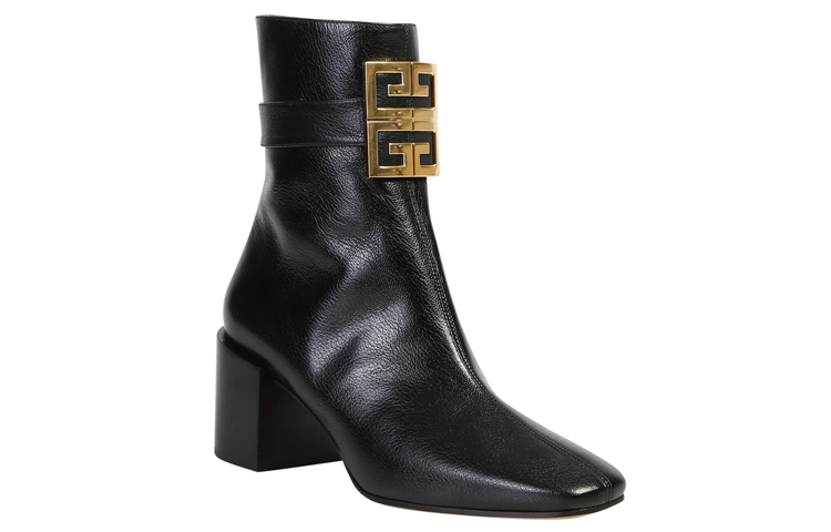 (W) Givenchy 4G Leather High-Heel Booties 'Black Zip Fashion' 圖 3
