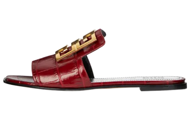 (W) Givenchy 4G Logo Slides 'Crocodile Print Red'