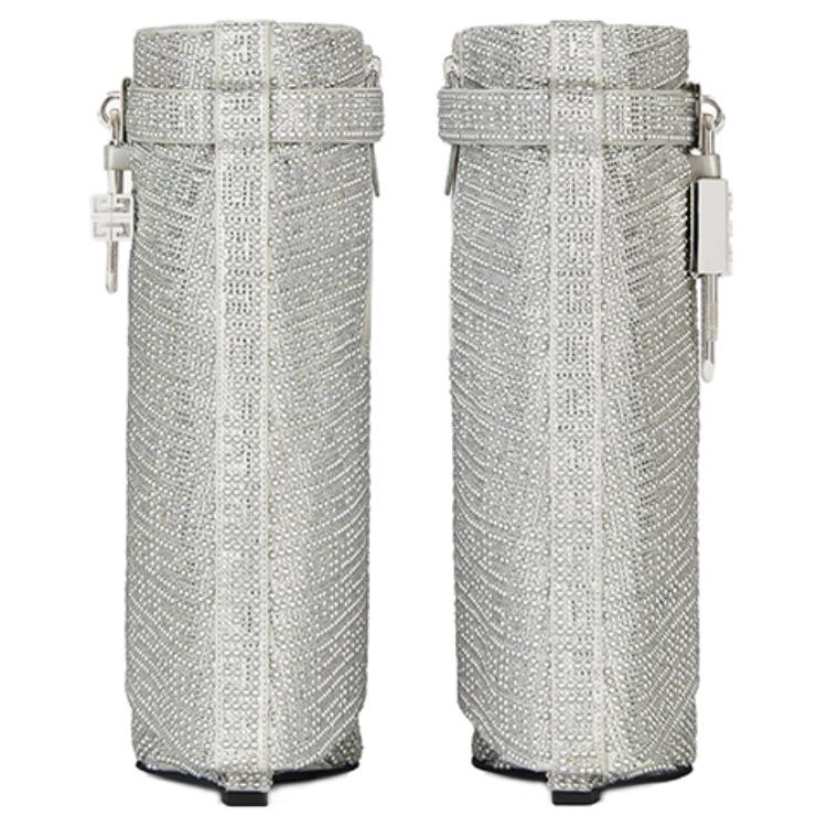 (W) Givenchy 4G Shark Lock Satin Boots 'Silver Studs and Rhinestones' 圖 4