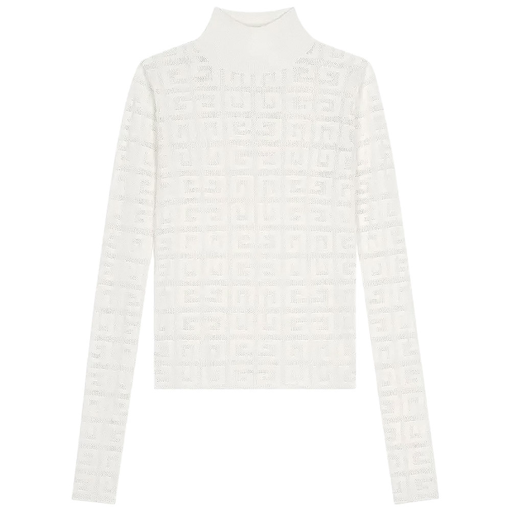 (Women) GIVENCHY 4G Turtleneck Pullover Sweater Women’s Off-White BW90DK4ZAQ-130