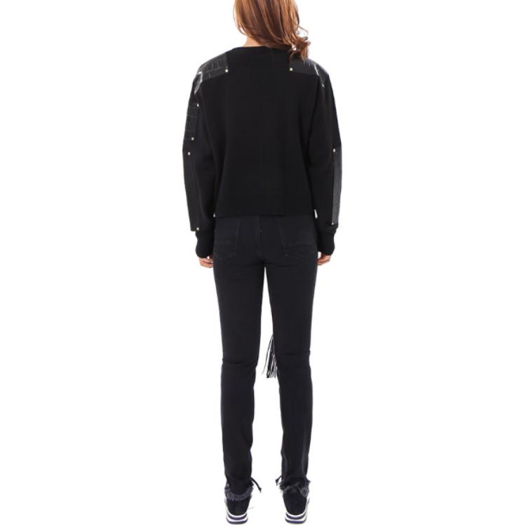 Shop (W) Givenchy Crewneck Hitam Sweatshirt Lengan Panjang Warna Polos. 16I7816512-001