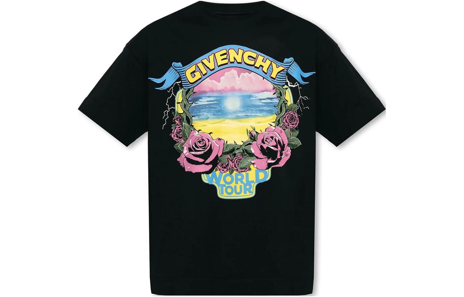Order (Women) Givenchy  Black Graphic Print Crewneck Short Sleeve T-Shirt BM71JA3YJ7-001