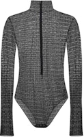 (Women) GIVENCHY Black Logo Jacquard High-Neck Long-Sleeve Bodysuit BWB02P20ET-001 (Women) GIVENCHY Black Logo Jacquard High-Neck Long-Sleeve Bodysuit BWB02P20ET-001