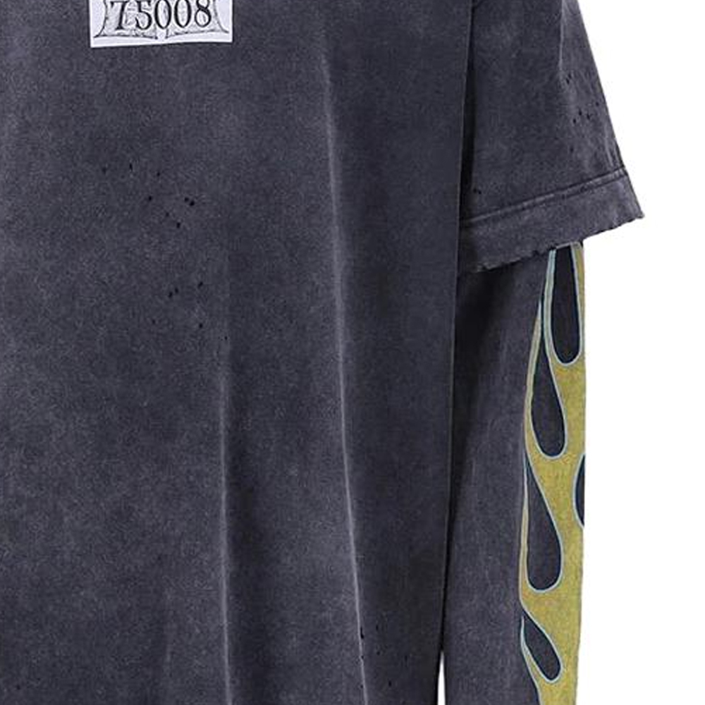 Sizing (W) GIVENCHY Kaos Lengan Panjang Hitam Logo Crewneck Slim Fit BM71JW3YGE-001