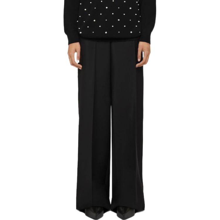 Lookbook (W) ジバンシィ ブラック ワイドレッグ カジュアルパンツ FW22コレクション BW50WM13QB-001
