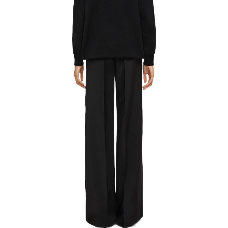 Shop (W) ジバンシィ ブラック ワイドレッグ カジュアルパンツ FW22コレクション BW50WM13QB-001