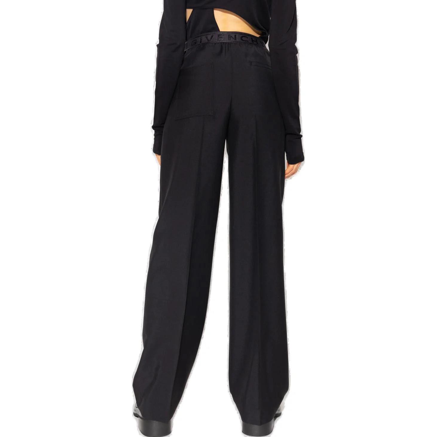 Lookbook (W) ジバンシィ ブラック プレーテッド 弾性ウエスト カジュアルパンツ BW50VN13QB-001