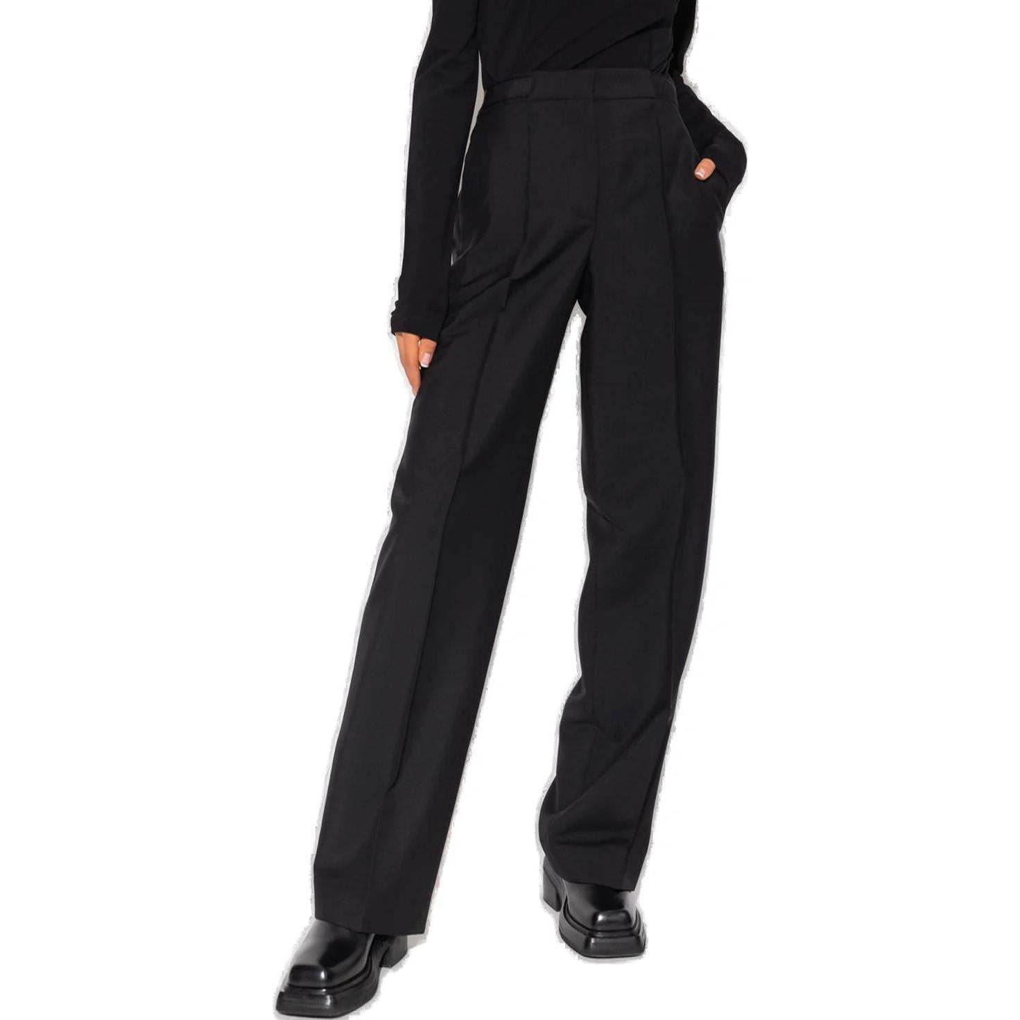 Shop (W) ジバンシィ ブラック プレーテッド 弾性ウエスト カジュアルパンツ BW50VN13QB-001