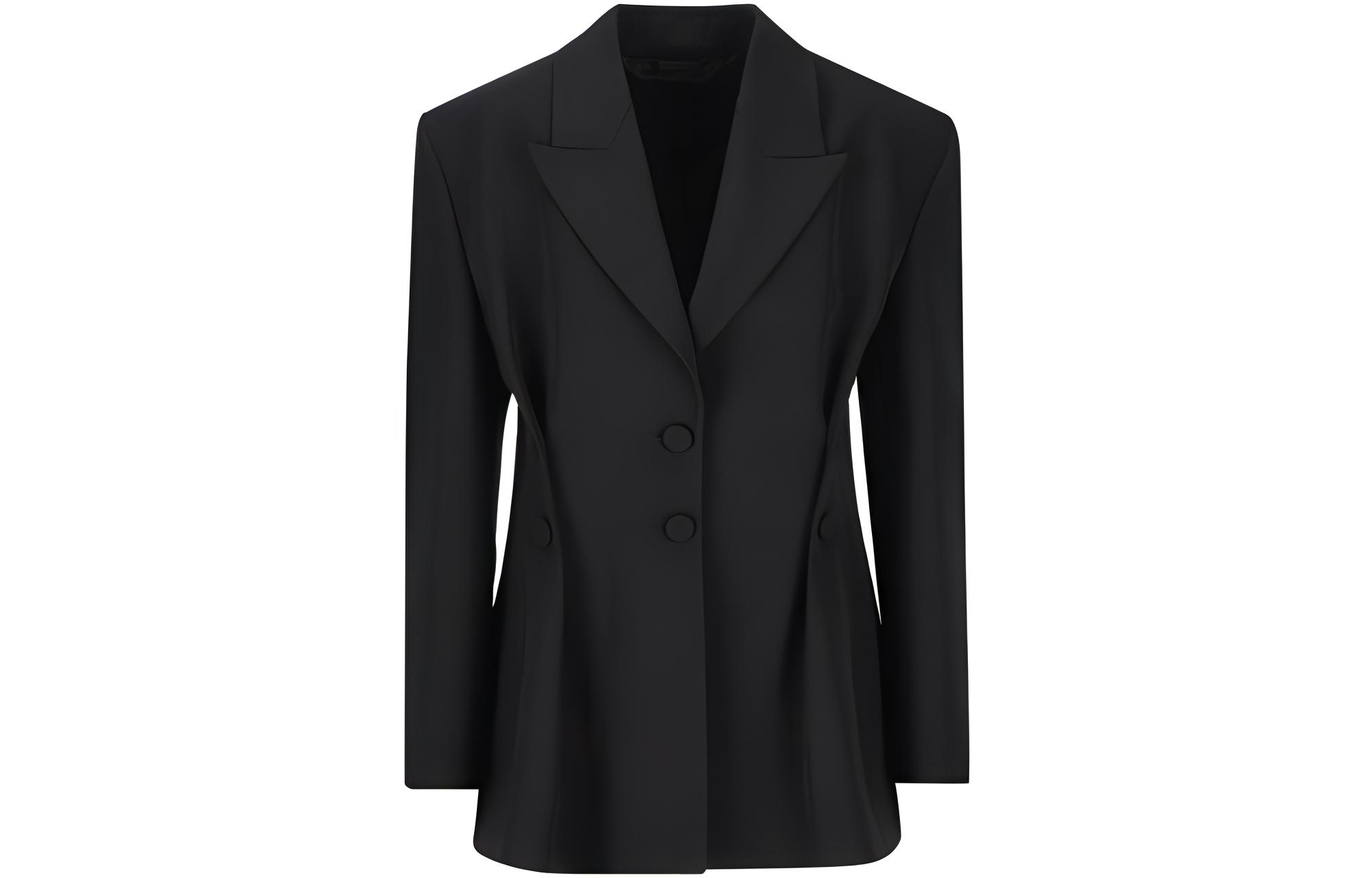 (Women) GIVENCHY  Black Solid Single-Breasted Tailored Blazer Jacket. BW30H113PW-001