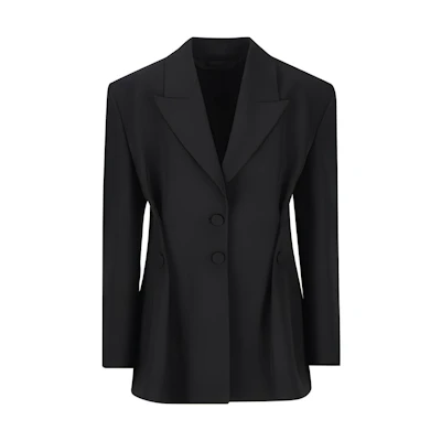 (Women) GIVENCHY Black Solid Single-Breasted Tailored Blazer Jacket. BW30H113PW-001