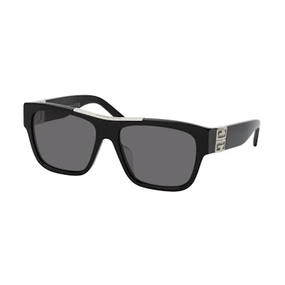 (Women) GIVENCHY Black Square Sunglasses with Logo Temple Design. GV40006U01a