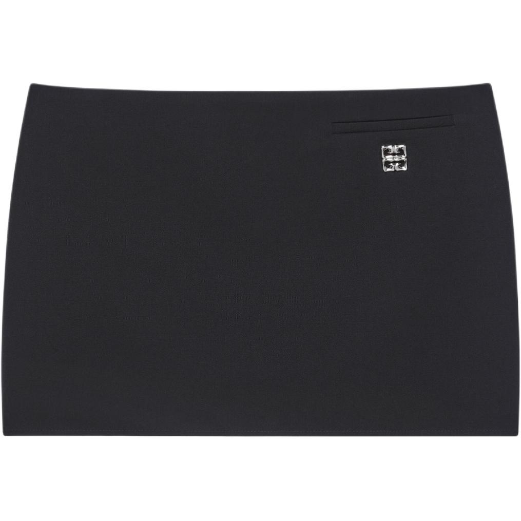 (Women) GIVENCHY  Black Straight-Cut Casual Skirt with Solid Logo FW24. BW40W915CT-001