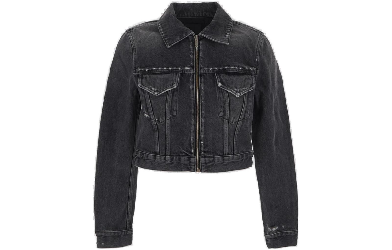 (Women) Givenchy  Black Zip-Up Slim Fit Jacket Long Sleeve Outerwear. BW00K45Y5N-001