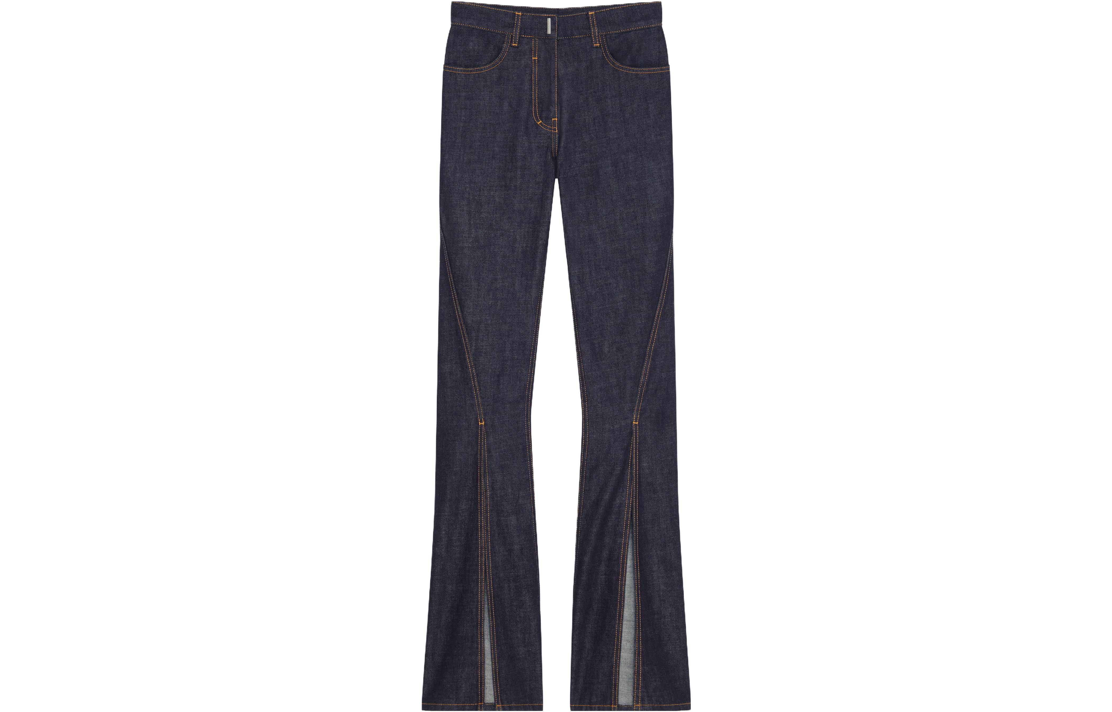 (Women) Givenchy  Blue Boot Cut Denim Pants with Slits. BW51105004-415