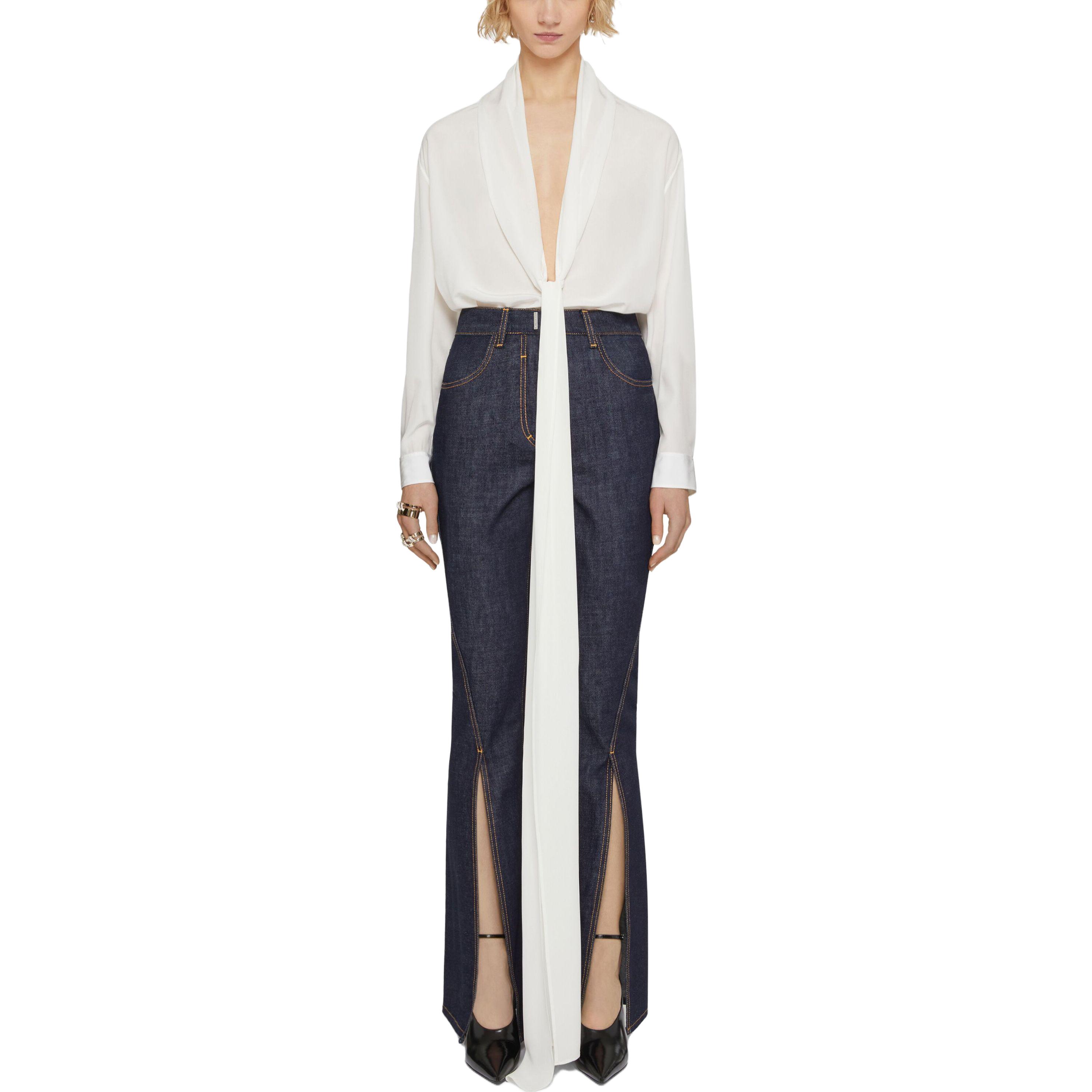 (Women) Givenchy  Blue Boot Cut Denim Pants with Slits. BW51105004-415 圖 3