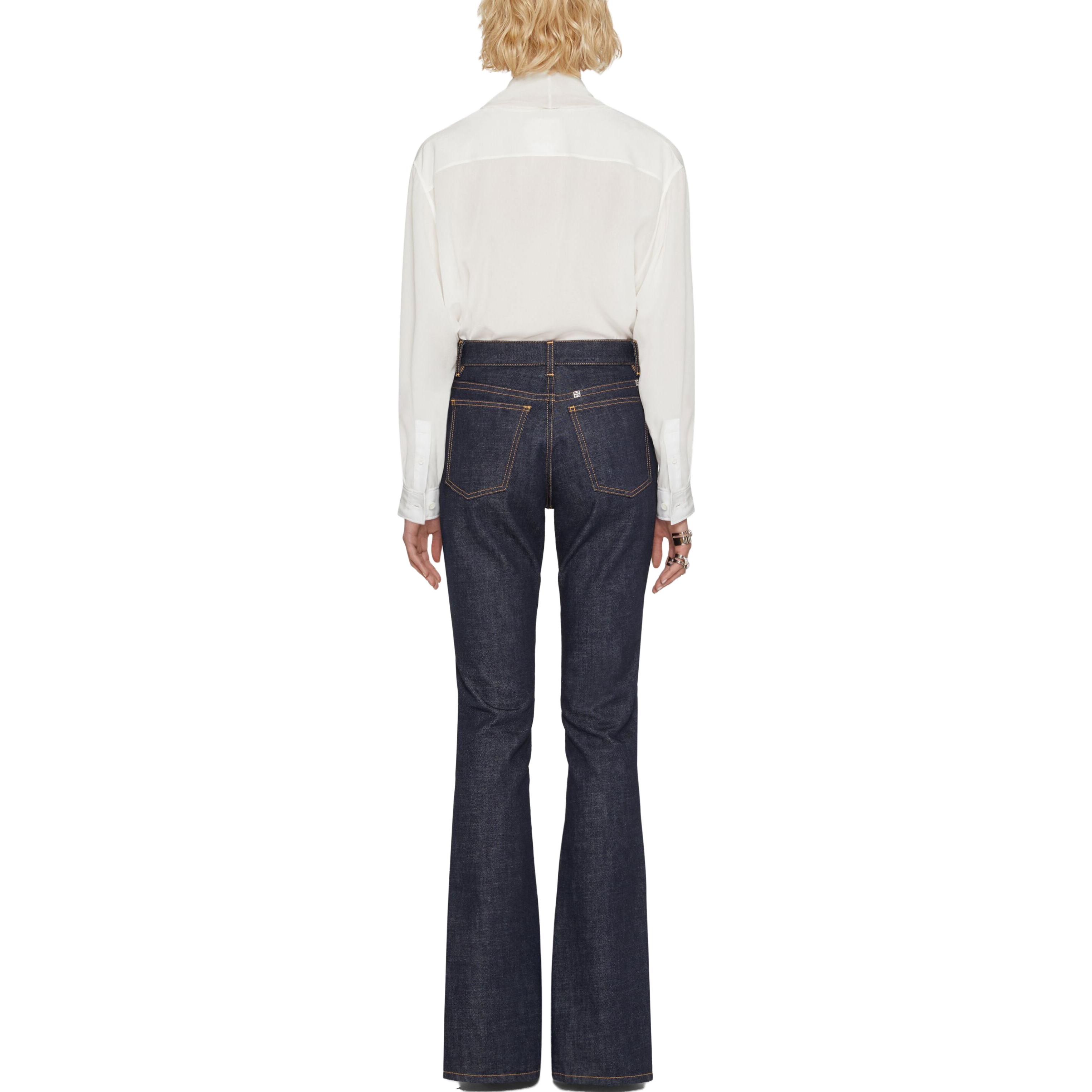 (Women) Givenchy  Blue Boot Cut Denim Pants with Slits. BW51105004-415 圖 4