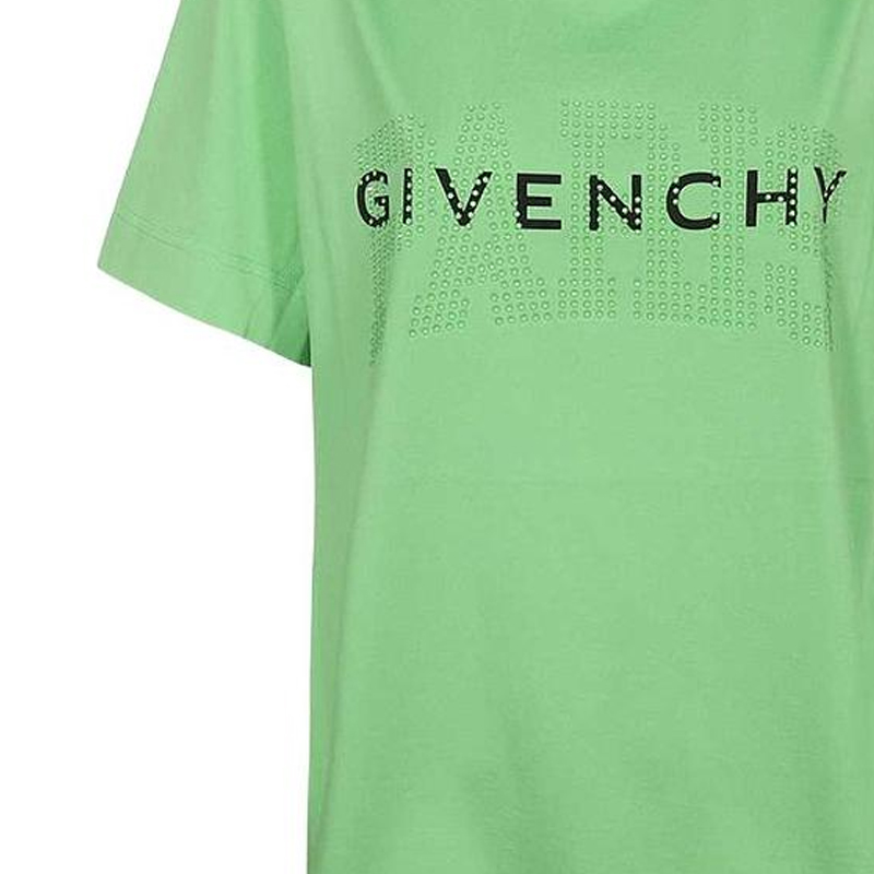 (Women) GIVENCHY  Green Logo Letter Crewneck Short Sleeve T-Shirt BW707Z3YD3-322 圖 6
