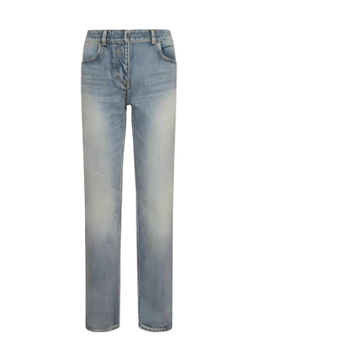 (Women) Givenchy High-Waisted Washed Blue Denim Jeans. BW50Q550MY-420