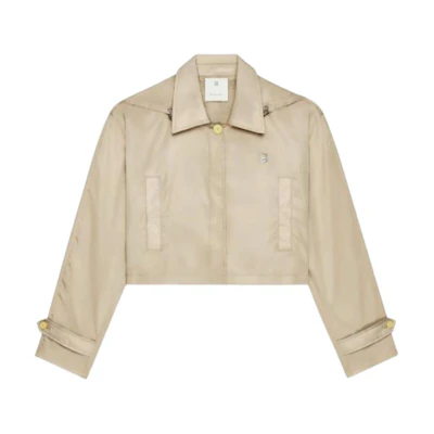 (Women) GIVENCHY Khaki Detachable Hood Fitted Short Jacket. BW00PF15NJ-297