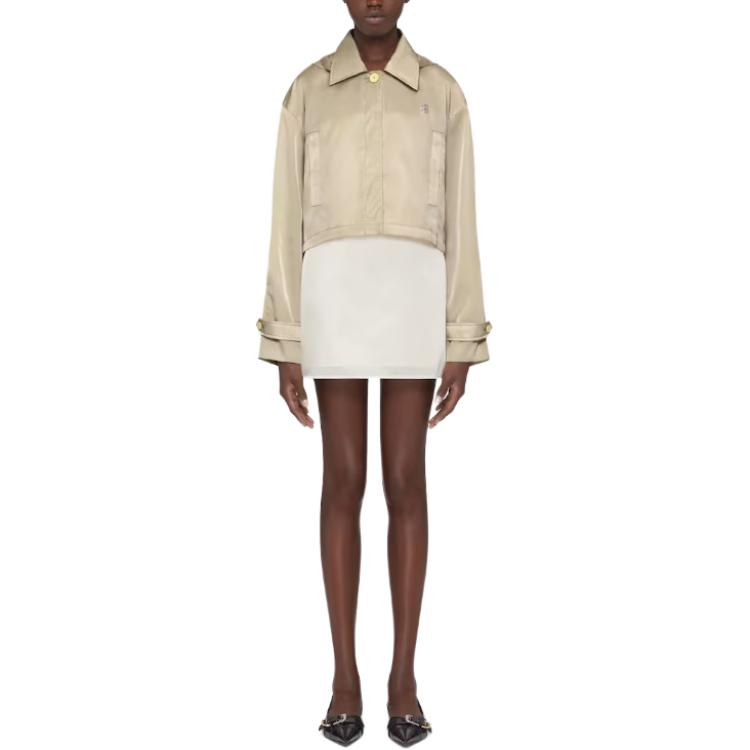 Lookbook (W) GIVENCHY Chaqueta Corta Ajustada con Capucha Desmontable en Caqui. BW00PF15NJ-297