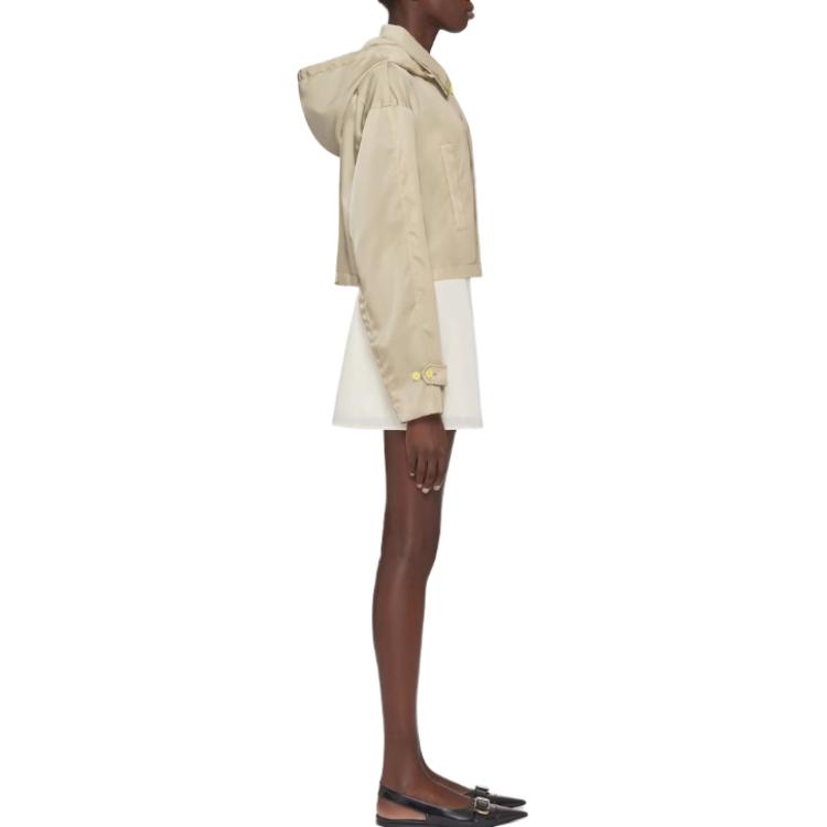 Purchase (W) GIVENCHY Chaqueta Corta Ajustada con Capucha Desmontable en Caqui. BW00PF15NJ-297