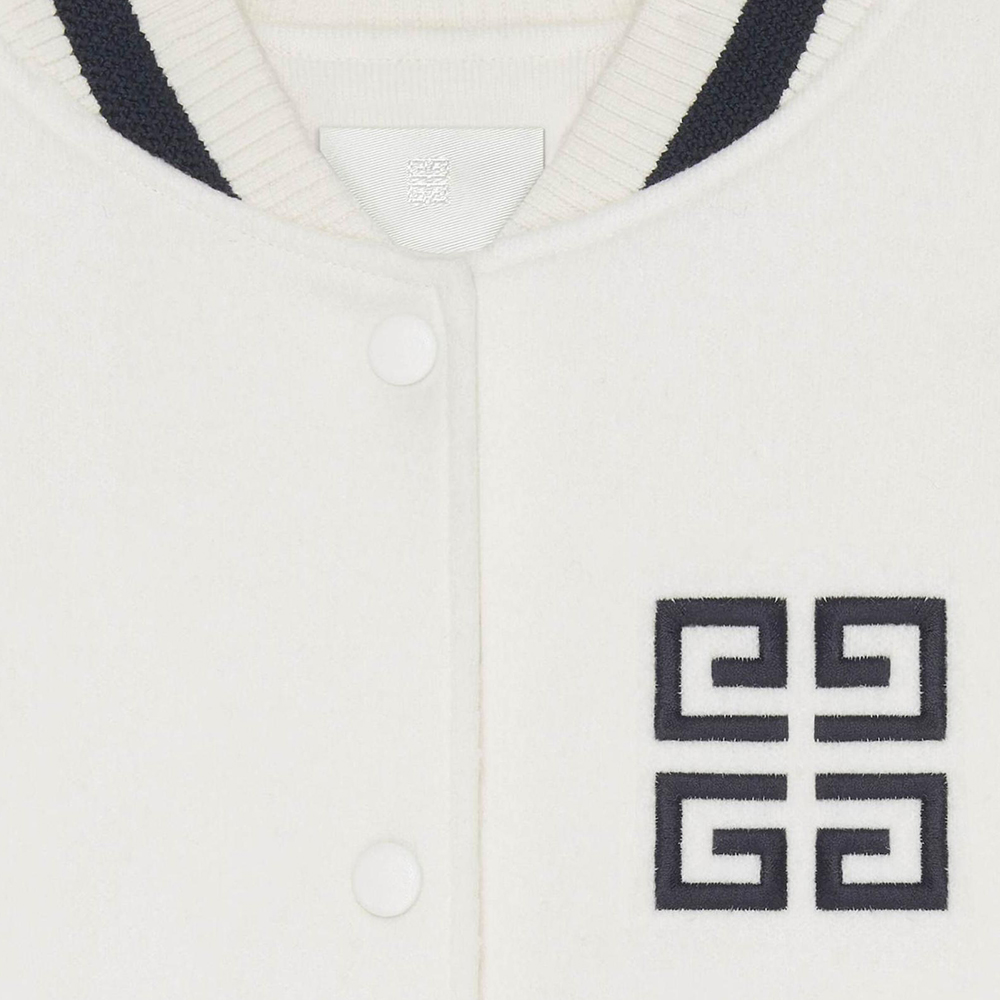 Cheap (W) 지방시 로고 자카드 베이스볼 칼라 자켓 오프 화이트 BW00PM4ZMR-131