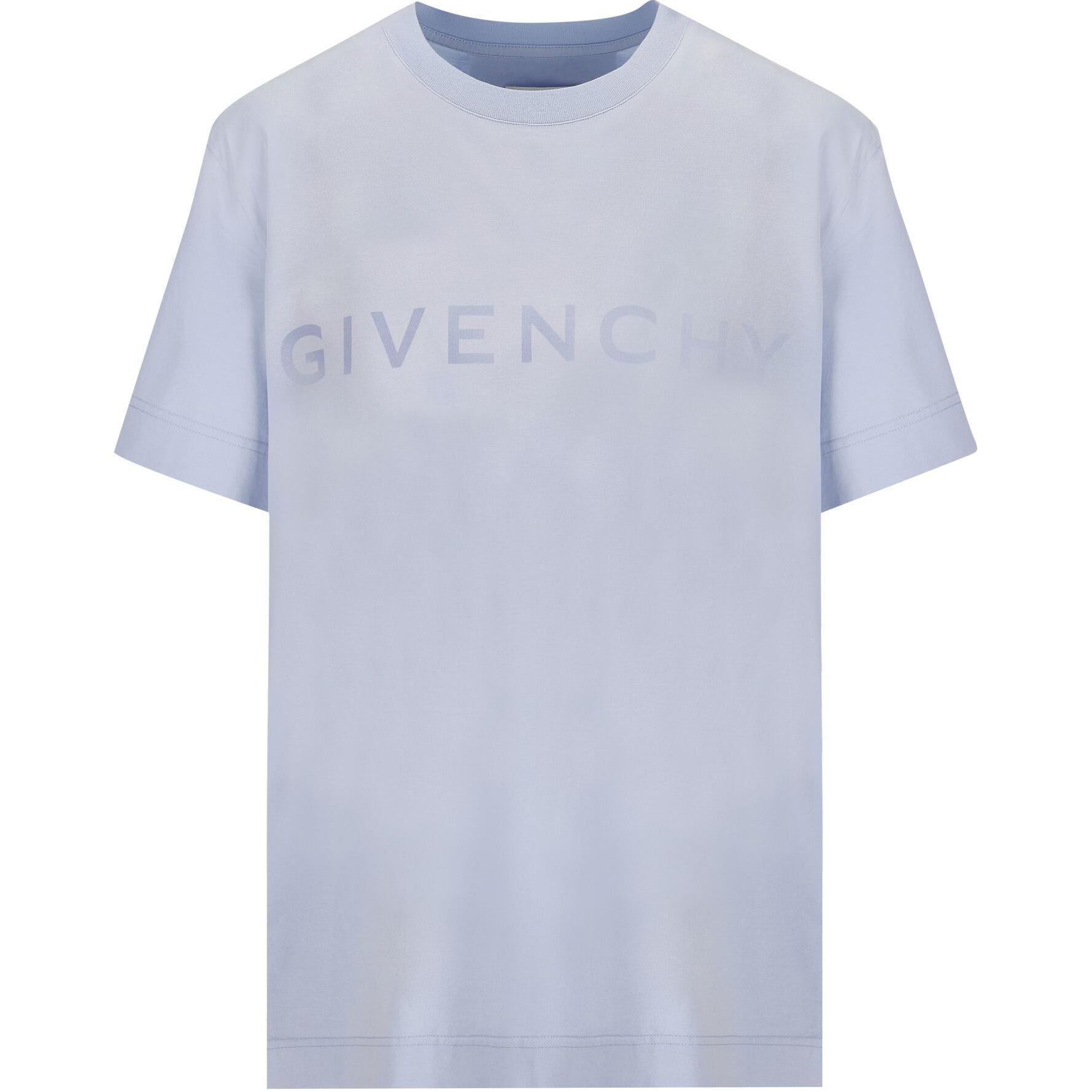 (Women) GIVENCHY  Loose Fit Blue Crewneck T-Shirt. BW707Z3YCX453