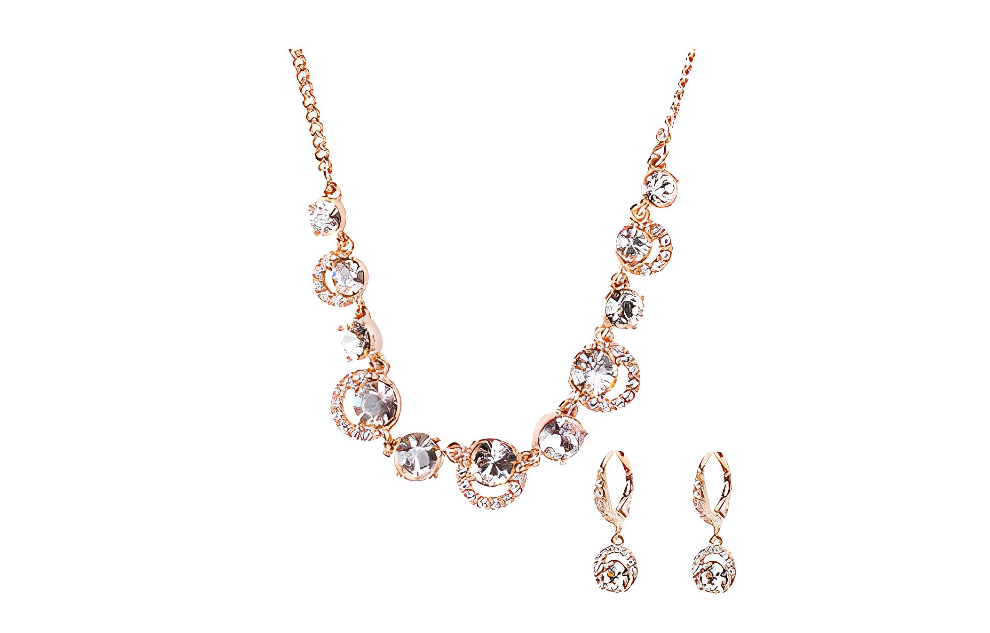 (Women) Givenchy  Luxury Sparkling Necklace Set in Rose Gold. 60573034-9DH-n