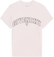 (Women) GIVENCHY Pink Embroidered Letter Crewneck T-shirt SS22 BW707Z3ZAG-681 (Women) GIVENCHY Pink Embroidered Letter Crewneck T-shirt SS22 BW707Z3ZAG-681