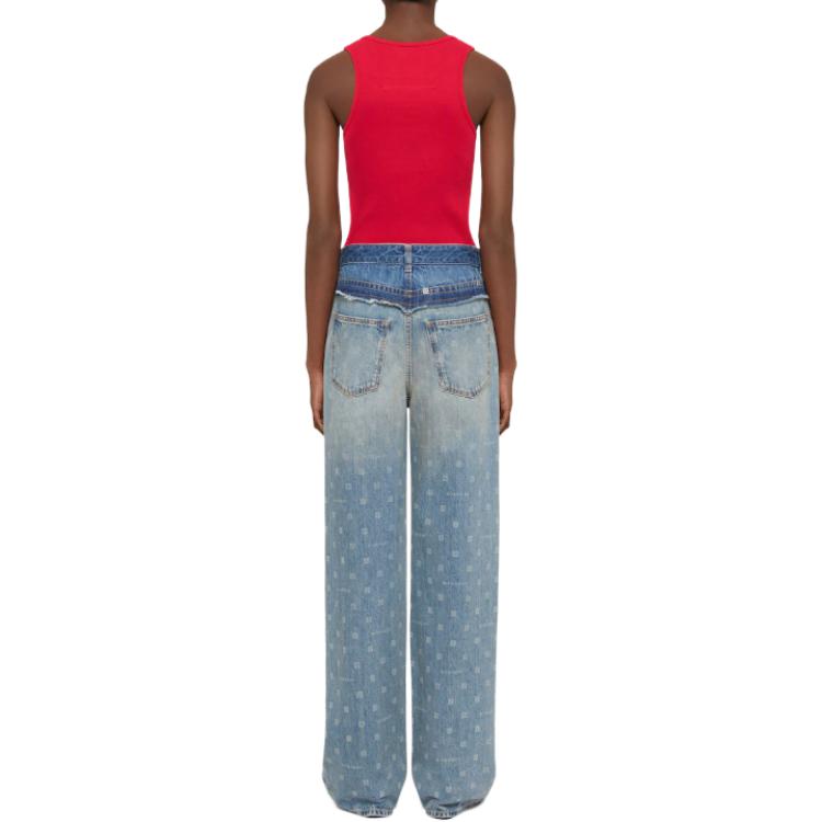 Lookbook (Women) Givenchy  Red Sleeveless Slim Fit Round Neck Tank Top BW70CH3YHY-640