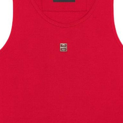 (Women) Givenchy Red Sleeveless Slim Fit Round Neck Tank Top BW70CH3YHY-640 Details for (Women) Givenchy Red Sleeveless Slim Fit Round Neck Tank Top BW70CH3YHY-640