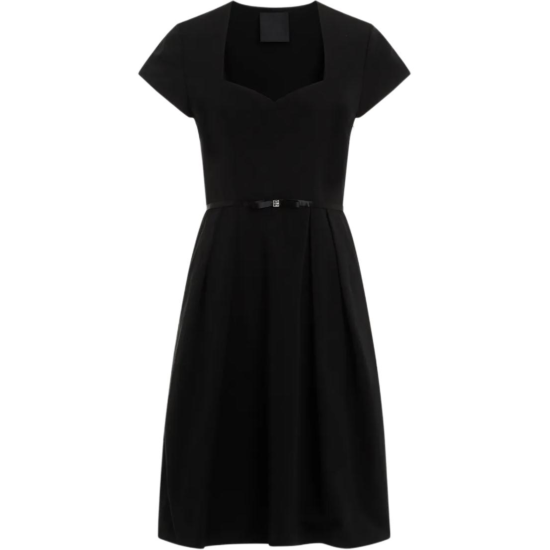 Order (W) ジバンシー スリムフィット ショートスリーブ ブラック ミニドレス ジッパー付き BW225H14L1-001