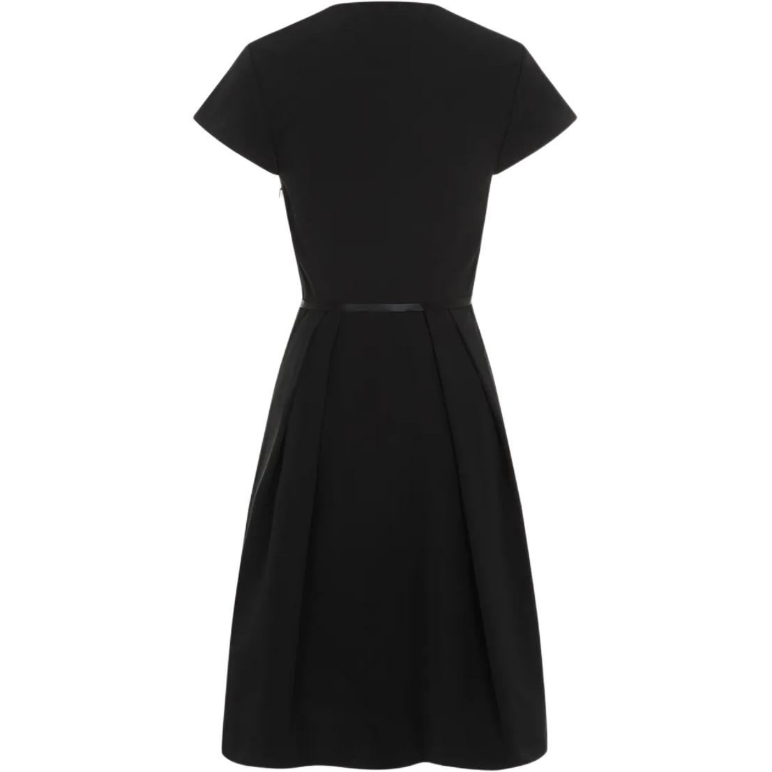 Lookbook (W) ジバンシー スリムフィット ショートスリーブ ブラック ミニドレス ジッパー付き BW225H14L1-001