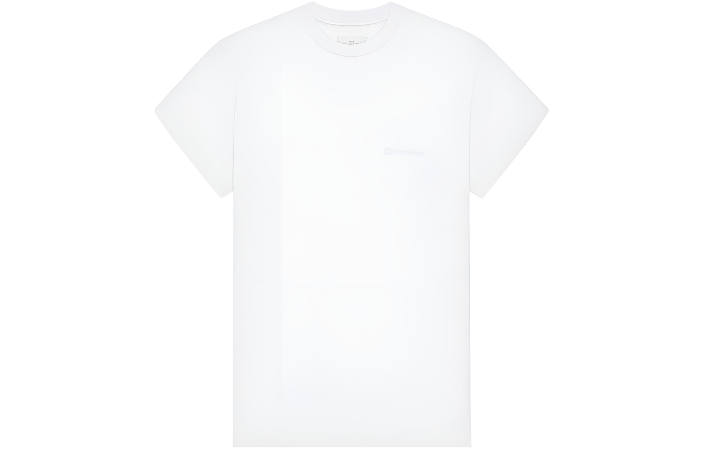 (Women) Givenchy  Slim Fit Crew Neck T-Shirt White with Embroidered Logo SS24. BW70AS3YMP-100