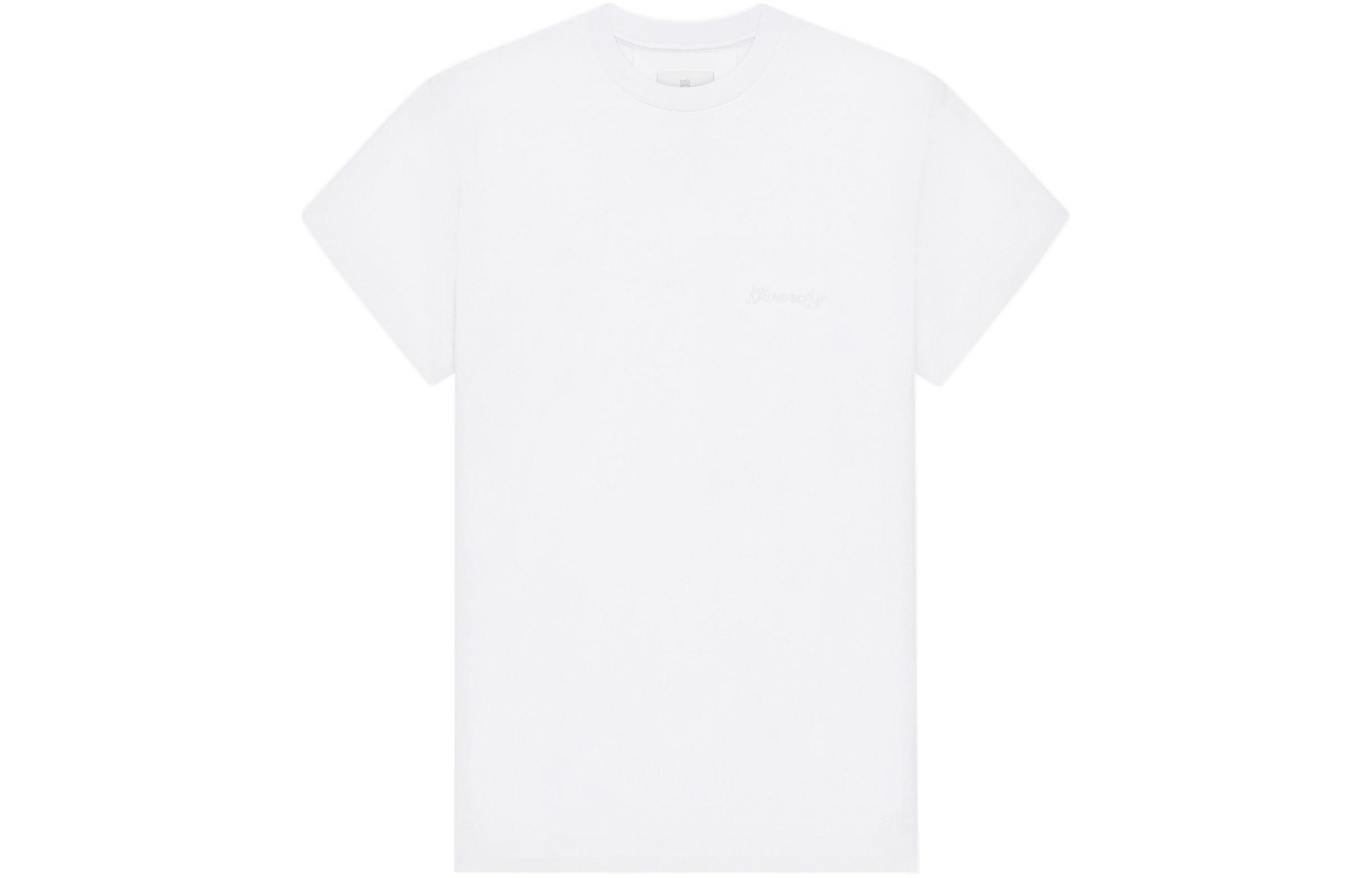 (Women) Givenchy  Slim Fit Crew Neck T-Shirt White with Embroidered Logo SS24. BW70AS3YMP-100 圖 2