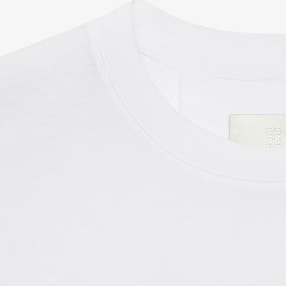 (Women) Givenchy  Slim Fit Crew Neck T-Shirt White with Embroidered Logo SS24. BW70AS3YMP-100 圖 6