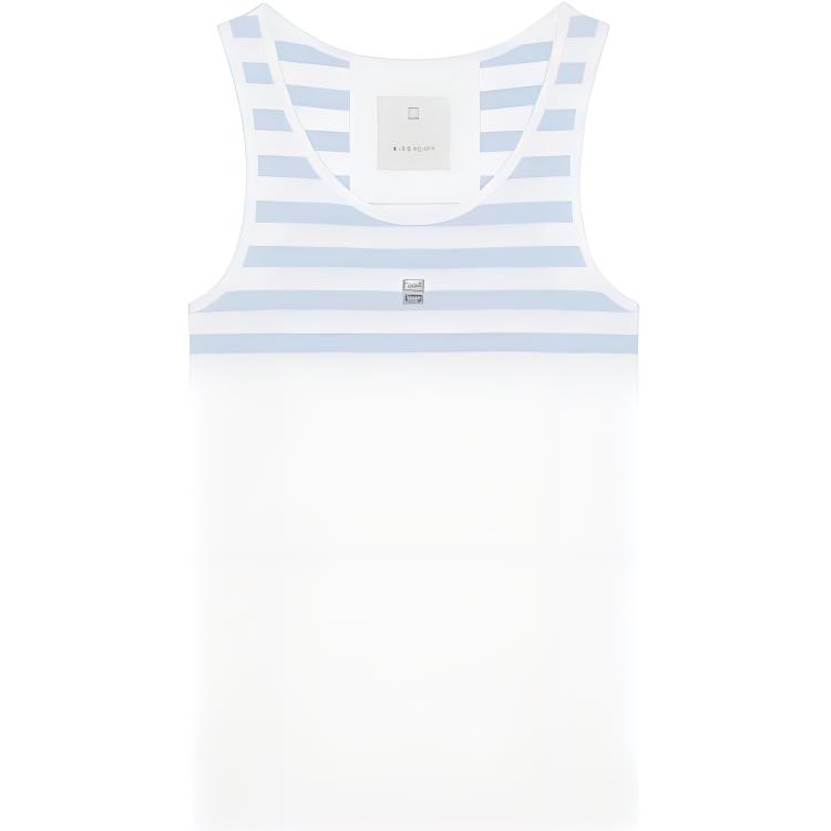 (Women) Givenchy  Slim Fit Striped Sleeveless Pullover Tank Top White BW70CH3YNG-128