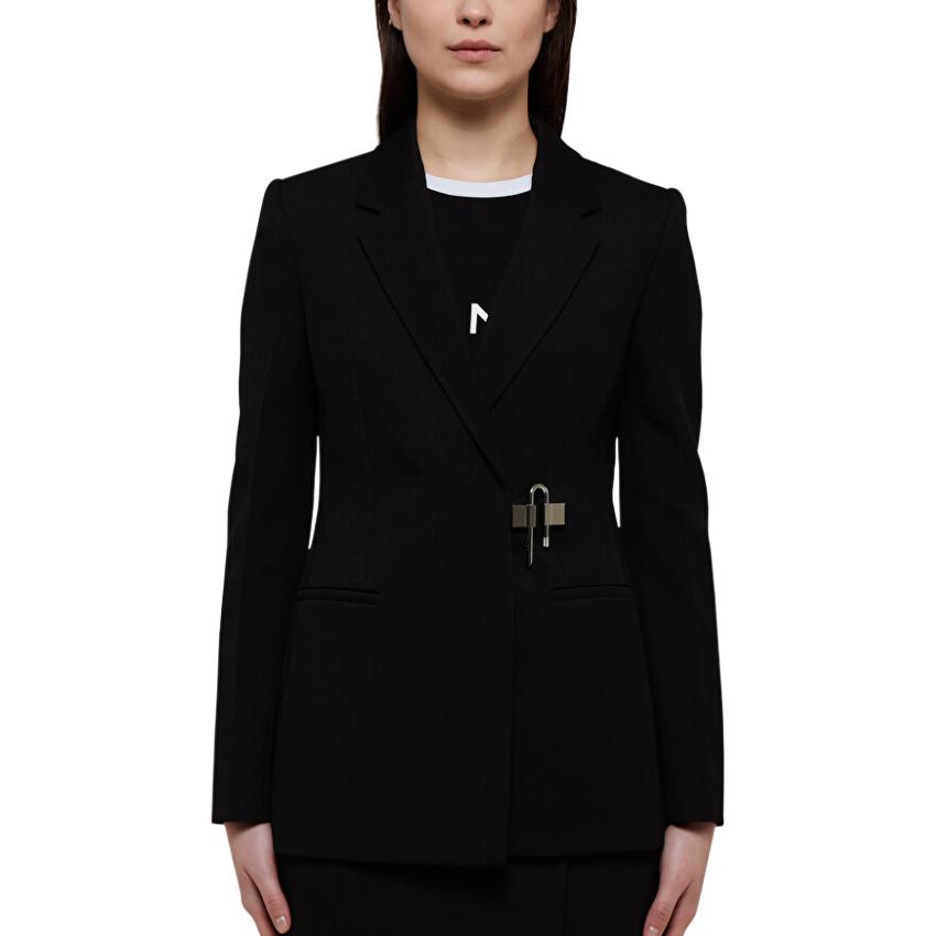(Women) Givenchy  Solid Color Long Sleeve Blazer Jacket - Black BW30E6143A-001