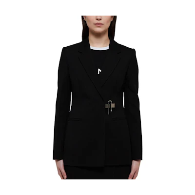 (Women) Givenchy Solid Color Long Sleeve Blazer Jacket - Black BW30E6143A-001