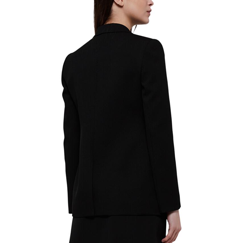 Lookbook (W) Givenchy Chaqueta Blazer Negra de Manga Larga y Color Sólido. BW30E6143A-001