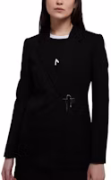 Shop (Women) Givenchy Solid Color Long Sleeve Blazer Jacket - Black BW30E6143A-001