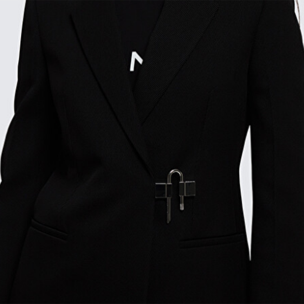 Details for (W) Givenchy Chaqueta Blazer Negra de Manga Larga y Color Sólido. BW30E6143A-001