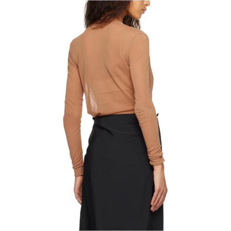 (Women) GIVENCHY  Solid Yellow V-Neck Long Sleeve Shirt. BW618S315D-257 圖 3