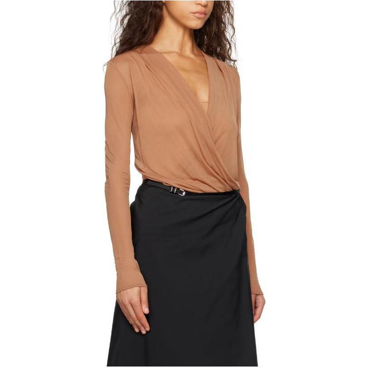 (Women) GIVENCHY  Solid Yellow V-Neck Long Sleeve Shirt. BW618S315D-257 圖 4