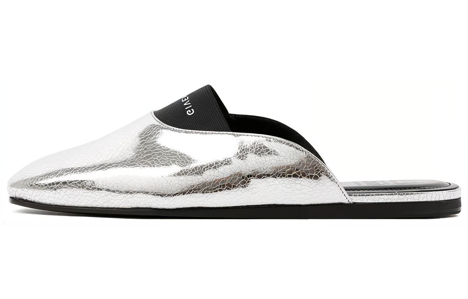 (W) Givenchy Bedford Flat Mule 'Silvery'