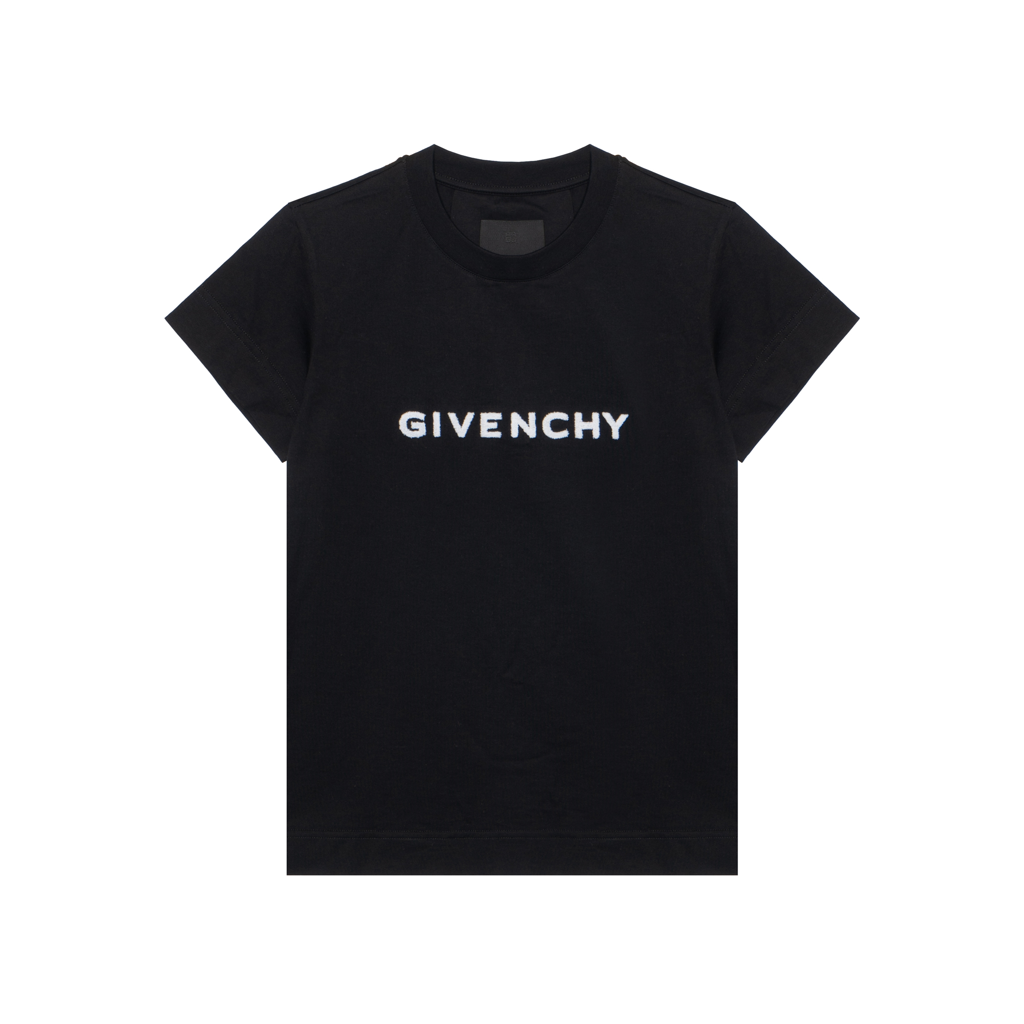 (Women) Givenchy Black Crew Neck Letter Print Short Sleeve T-Shirt BW707Y3Z85-001