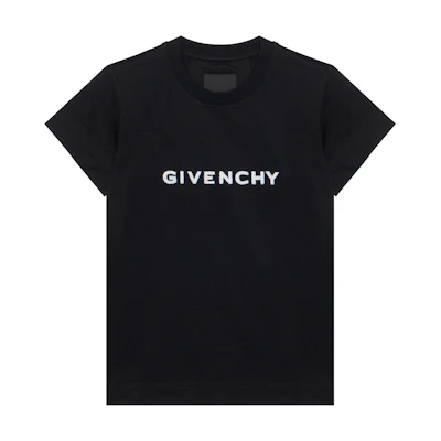 (Women) Givenchy Black Crew Neck Letter Print Short Sleeve T-Shirt BW707Y3Z85-001